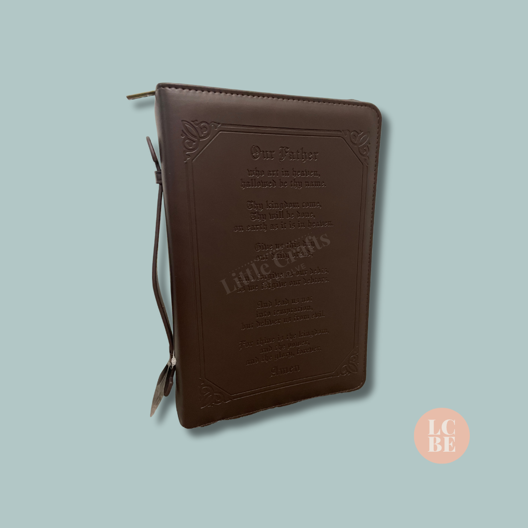 The Lord's Prayer Brown Faux Leather Classic Bible Cover