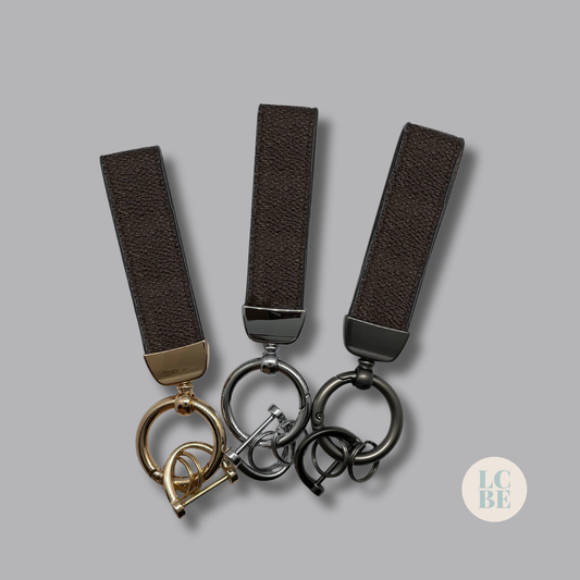 Monogram Brown Leather Keychain *Read Description for details.*