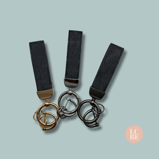 Monogram Graphite Black Leather Keychain *Read Description for details.*